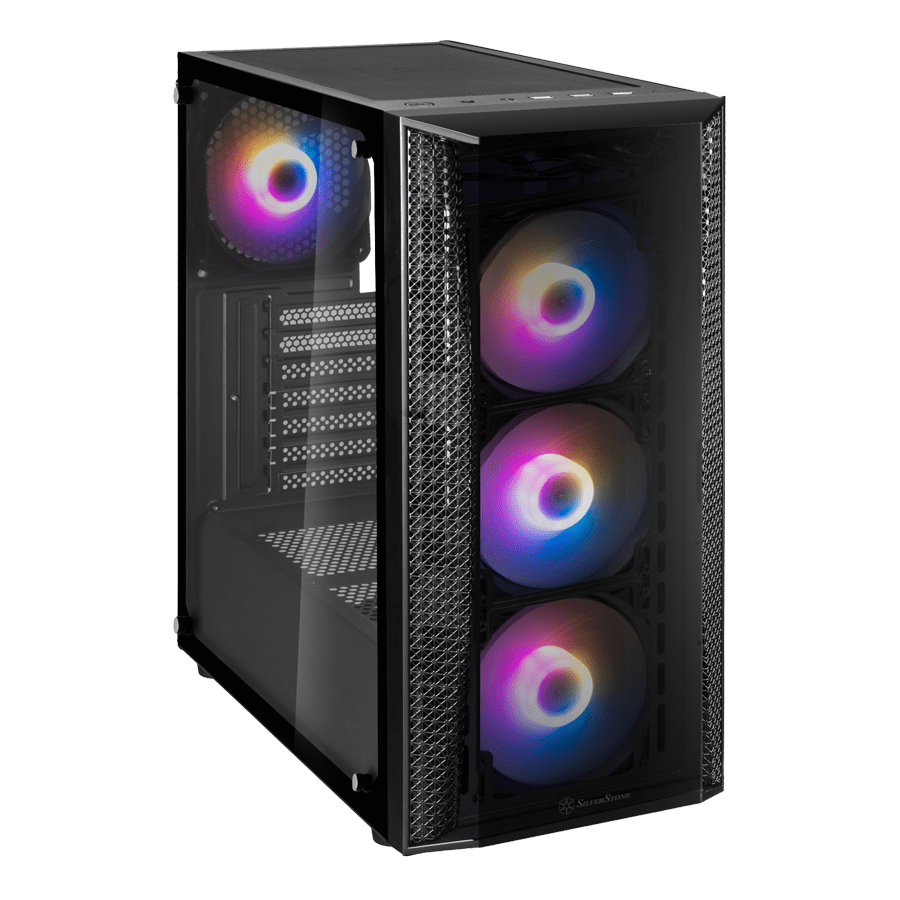 کیس گیمینگ سیلوراستون FARA B1 Lucid Rainbow — نمای نزدیک 1