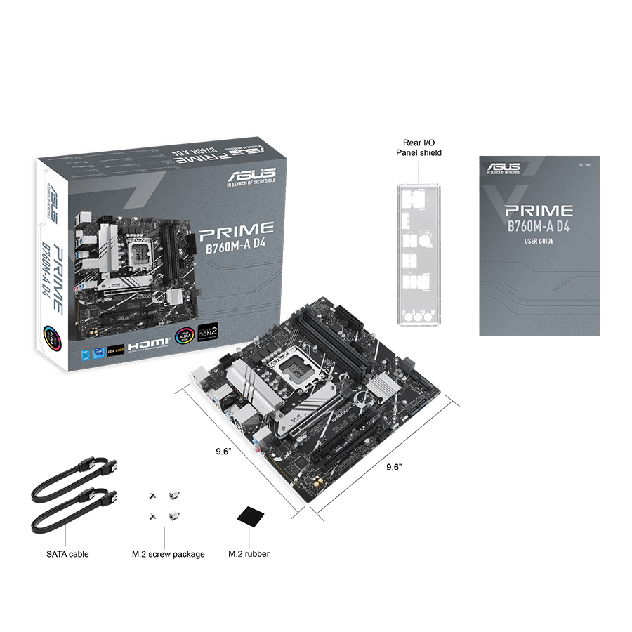 مادربرد ایسوس PRIME B760M-A D4 — نمای نزدیک 5