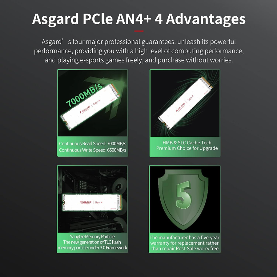 اس اس دی ازگارد AN4 M.2 NVMe PCIe 4.0 ظرفیت 2 ترابایت — نمای نزدیک 4
